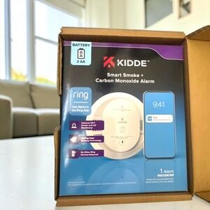 Kidde AA Battery-Powered Ring App Enabled Smart Smoke Alarm Detector (RGSDR-RW)